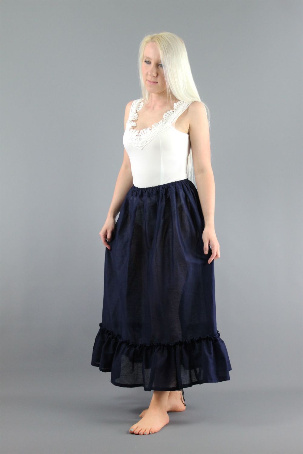 Navy Blue Cotton Lawn Slip 100 Pure Cotton Petticoat Dream Petticoats