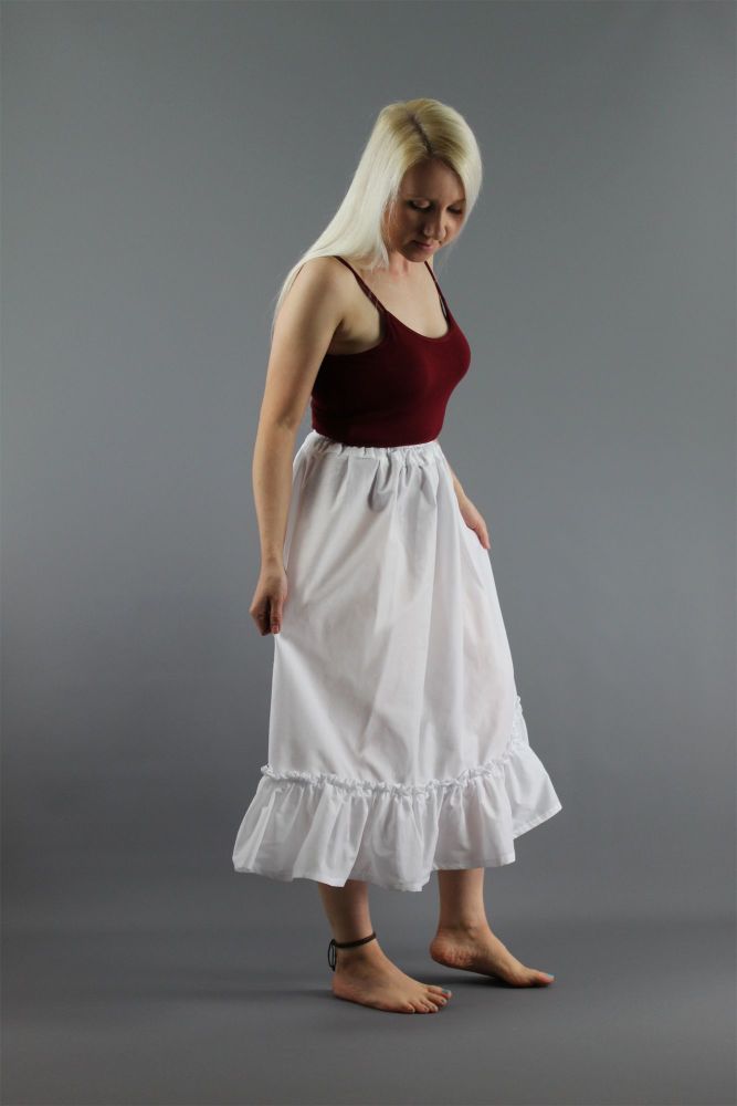 White Cotton Lawn Slip, 100% Pure Cotton Petticoat