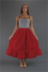 Red Cotton Petticoat With Lace Trim