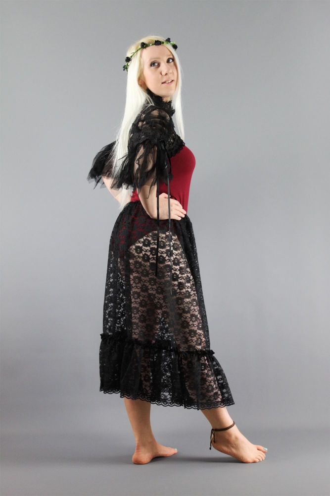 Black Lace Petticoat, Lace Skirt and Dress Extender