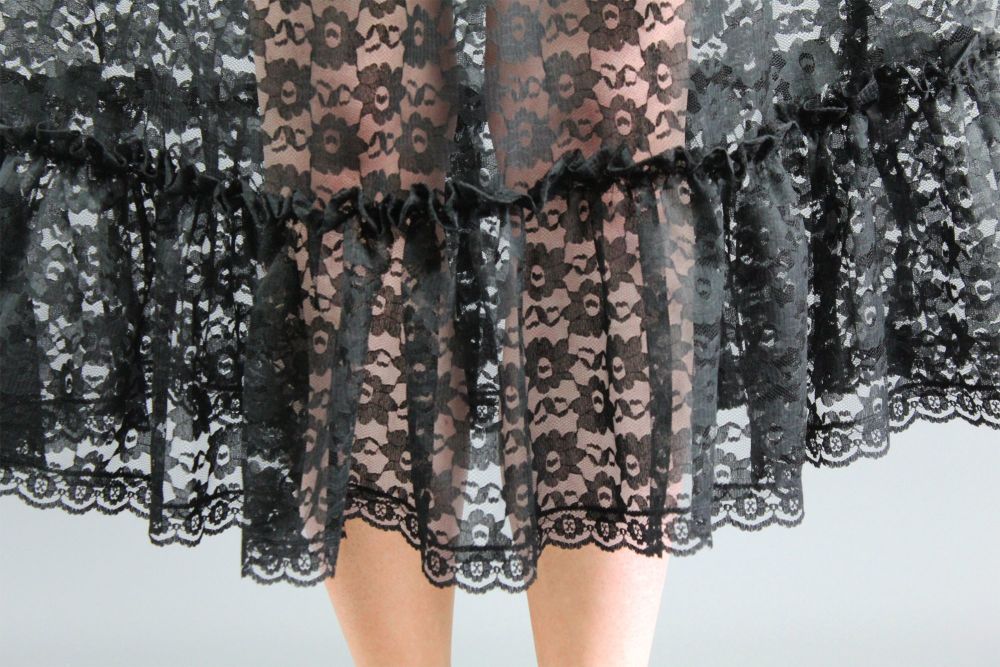 Black Lace Petticoat, Lace Skirt and Dress Extender