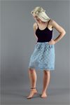 Delicate Baby Blue Lace Skirt Extender - Deep Lace Hem