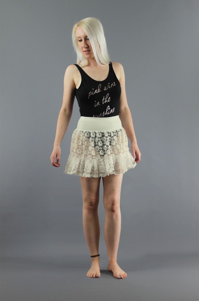 Ivory-Mini-Lace-Skirt