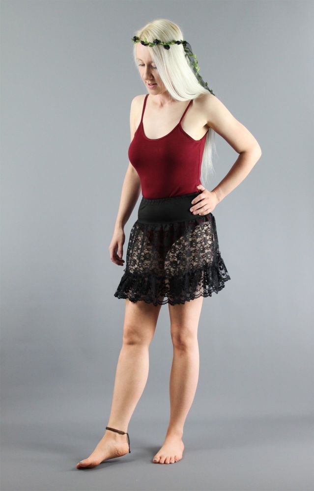 Black-Mini-Lace-Skirt