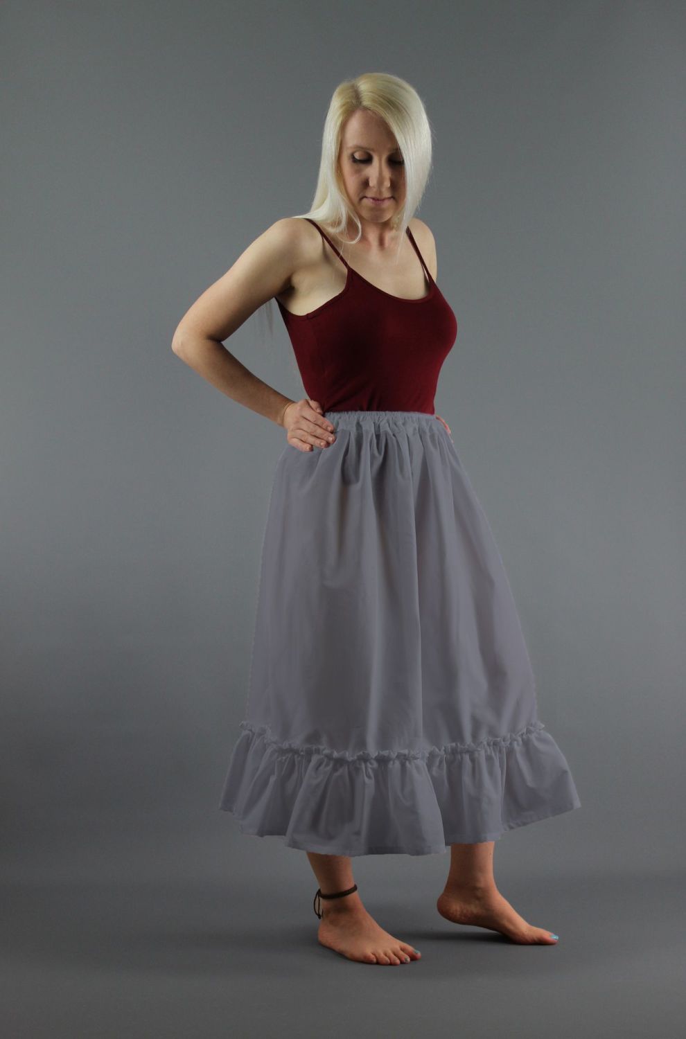 Plain Grey Cotton Lawn Slip 100 Pure Cotton Petticoat Dream Petticoats