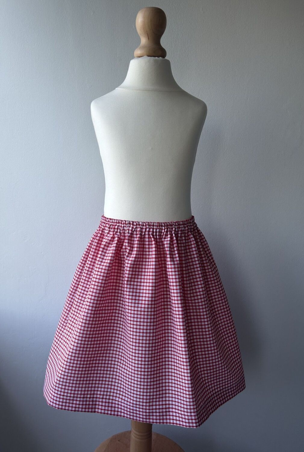 Children's Red Gingham School Skirt