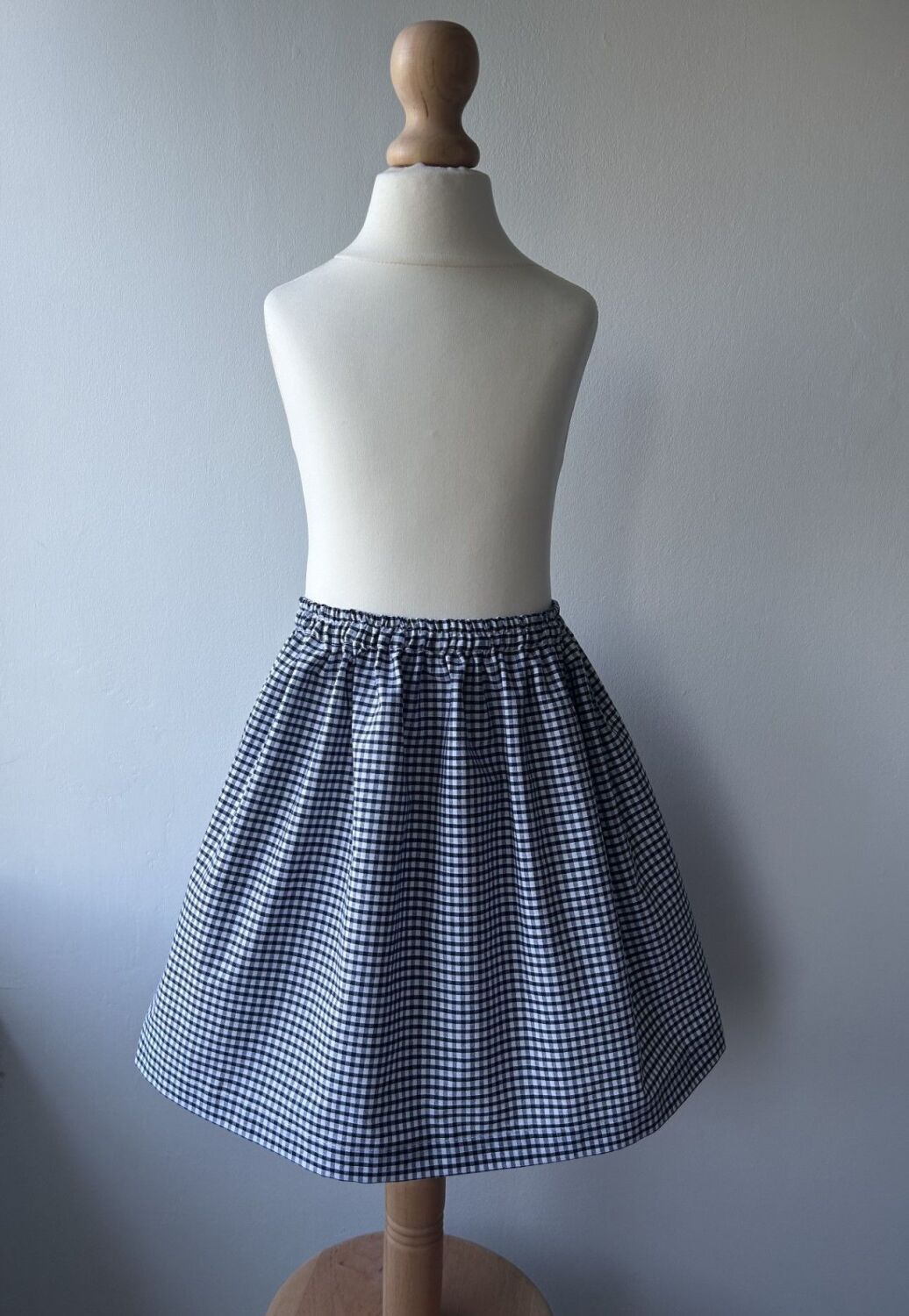 Children's Navy Blue Gingham School Skirt