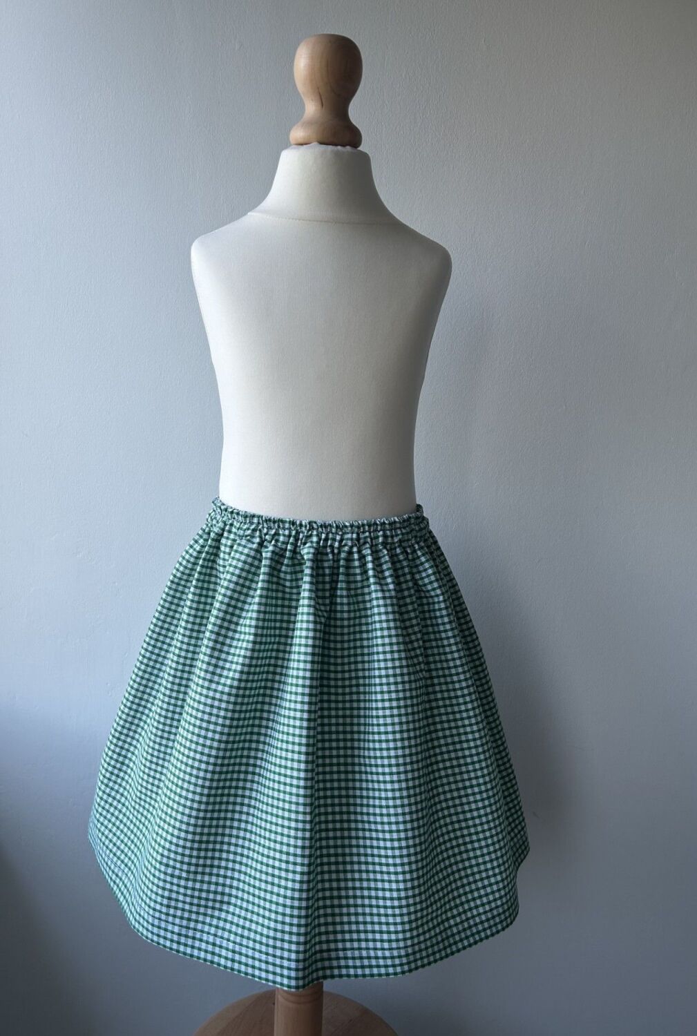 Children's Green Gingham School Skirt