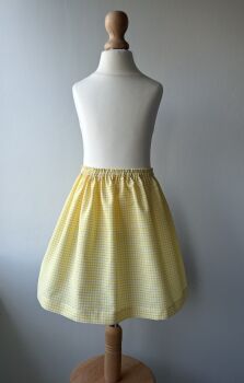 Children's Yellow Gingham School Skirt