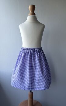 Children's Lilac Gingham School Skirt