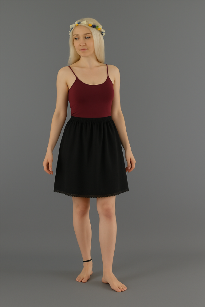 Black cotton slip