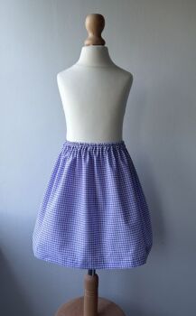 Children's Lilac Gingham School Skirt