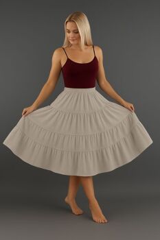 White Lightweight Cotton Tiered Petticoat
