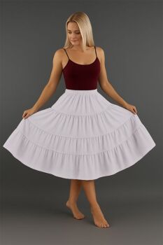 White Lightweight Cotton Tiered Petticoat