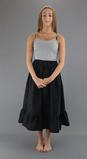 <!-- 002 -->Plain Black Cotton Petticoat