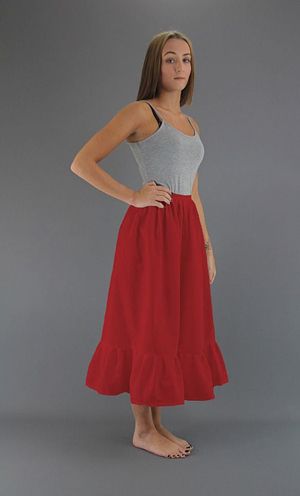 <!-- 003 -->Plain Red Cotton Petticoat