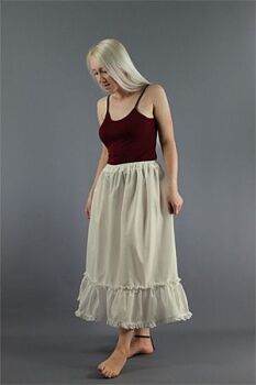 Lightweight Cotton Lawn Petticoat - Ivory With Broderie Anglaise Trim