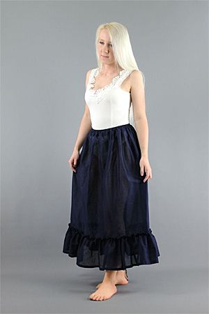 <!-- 0100 -->Lightweight Cotton Lawn Petticoat - Plain Navy