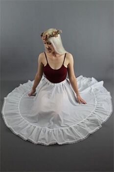 Full Circle Lightweight White Cotton Lawn Petticoat