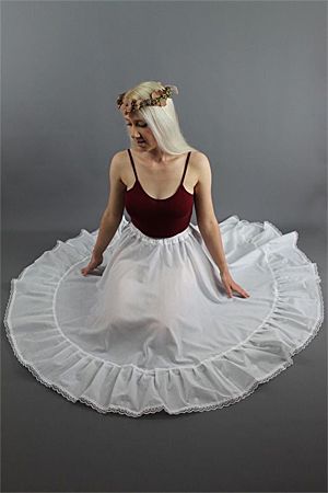 <!-- 0109 -->Full Circle Lightweight White Cotton Lawn Petticoat