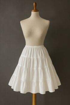 White Lightweight Cotton Tiered Petticoat
