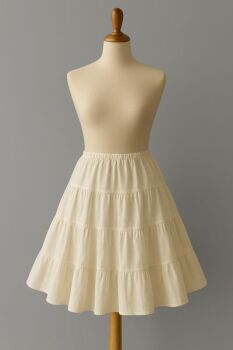 Ivory Lightweight Cotton Tiered Petticoat