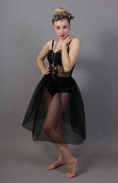 Plain Black Net Skirt - Gothic