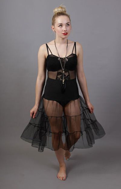 Gothic Tiered Net Skirt
