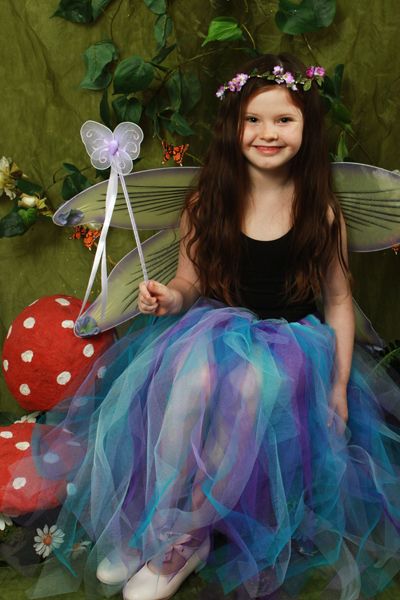 <!-- 002 -->Childrens Longer Length Multi-Coloured Raggy Fairy Skirt
