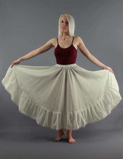 <!-- 01091 -->Full Circle Lightweight Ivory Cotton Lawn Petticoat