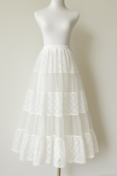 White Lace Longer Length Petticoat Underskirt