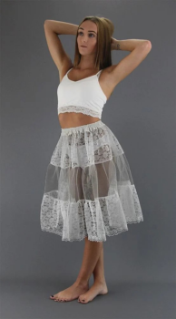 Silver Grey Lace Petticoat