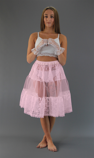 <!-- 011 -->Baby Pink Lace Petticoat