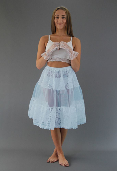 <!-- 016 -->Pale Blue Lace Petticoat