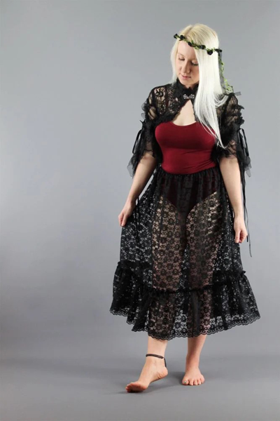 <!-- 018 -->Black Lace Skirt Extender