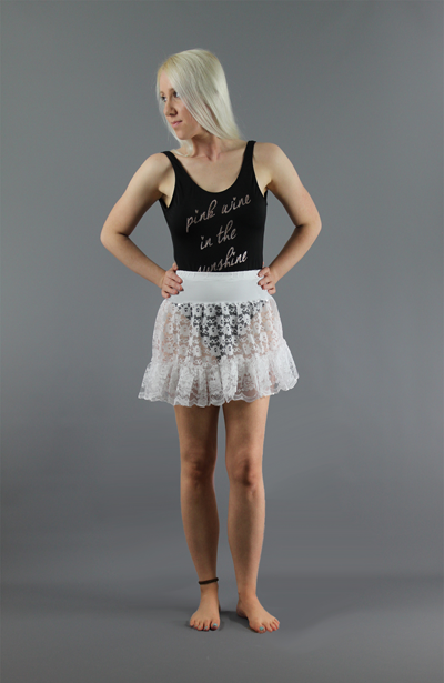 <!-- 024 -->Short White Lace Mini Skirt Petticoat