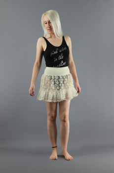 Short Ivory Lace Mini Skirt Petticoat