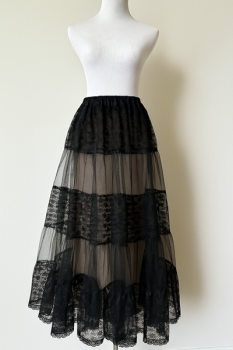 Black Lace Longer Length Petticoat Underskirt
