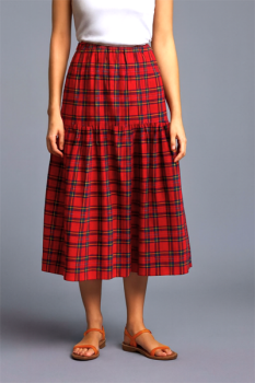 Red Tartan Dropwaist Skirt