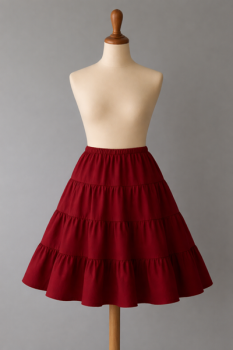 Red Lightweight Cotton Tiered Petticoat