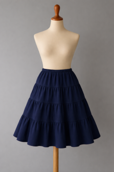 Navy Blue Lightweight Cotton Tiered Petticoat