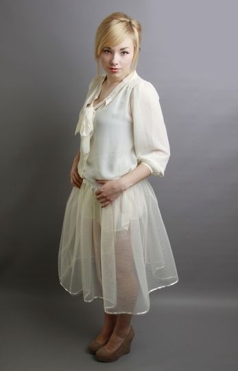 <!-- 004 -->Ivory Net Petticoat