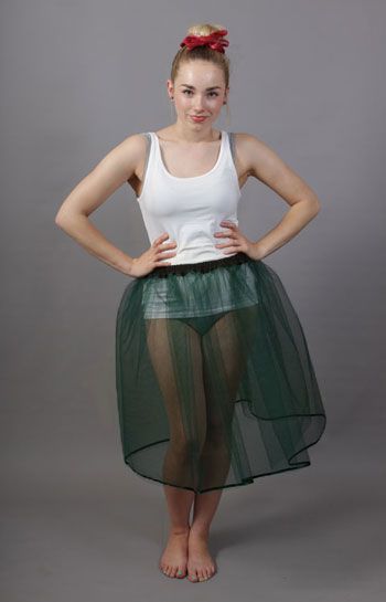 <!-- 017 -->Bottle Green Net Petticoat