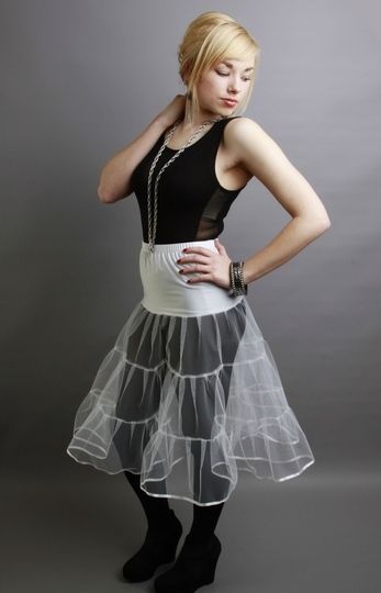 <!-- 005 -->White Petticoat Tiered