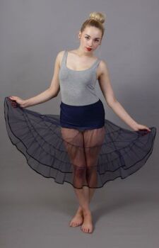 Navy Blue Petticoat Tiered