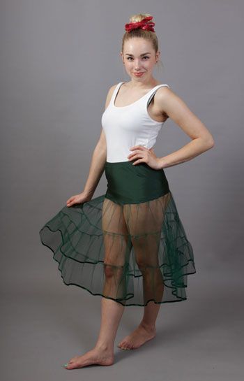 <!-- 011 -->Bottle Green Petticoat Tiered