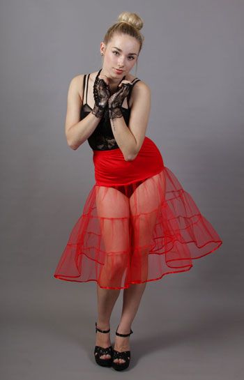 <!-- 014 -->Red Petticoat Tiered