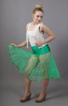 Jade Green Petticoat Tiered