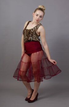 Wine Petticoat Tiered