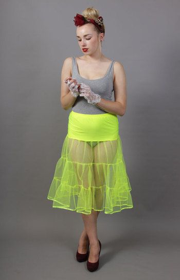 <!-- 023 -->Flo Neon Yellow Petticoat Tiered